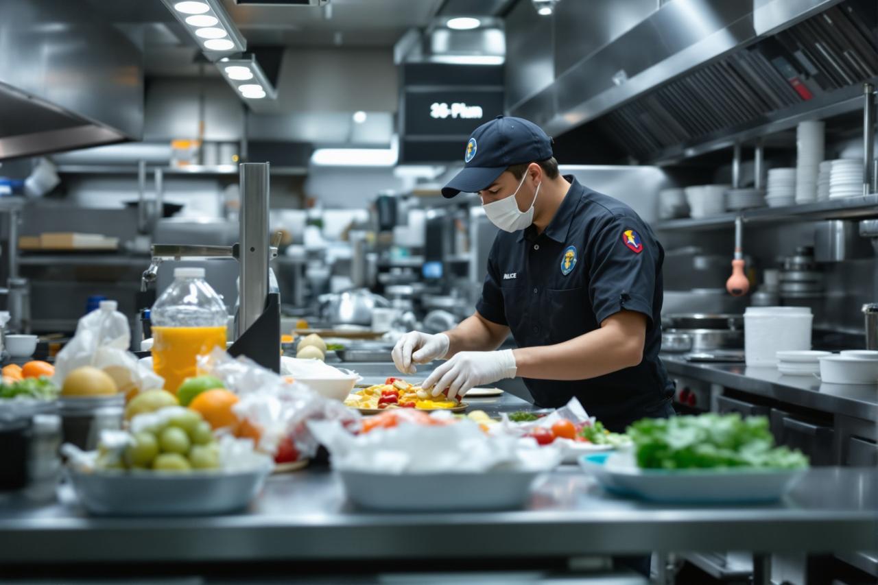 某高校食堂食品安全问题曝光!学生集体腹泻,市场监管局介入调查 市场监管局工作人员在高校食堂进行检查